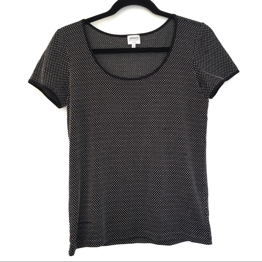 [ARMANI COLLEZIONI] Textured Dot Crew Neck Tee 8